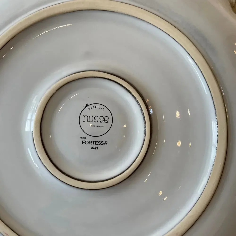 Nosse with Fortessa Stone Dinner Plates 11in Light Gray Set of 4 Portugal NEW